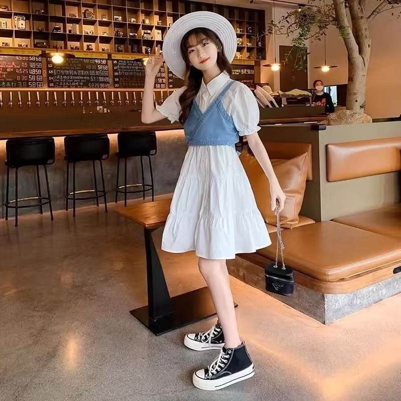 DRES ROMPI JEANS ANAK CEWEK IMPORT