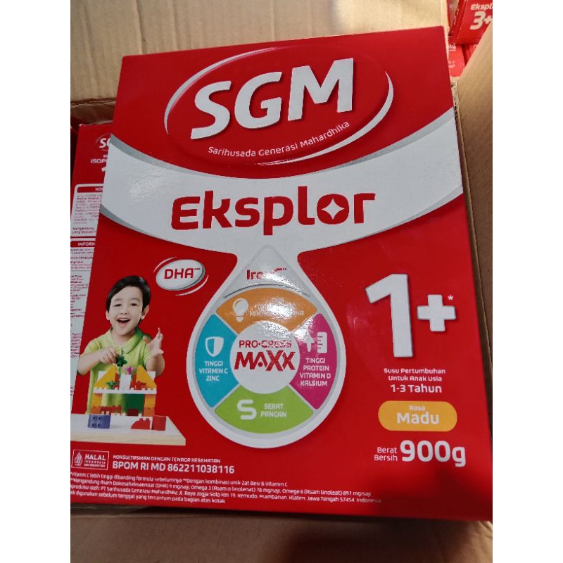 Susu Formula SGM eksplor 1+ madu vanila 900gram untuk usia 1-3 tahun dan 3+ vanila madu untuk usia 3