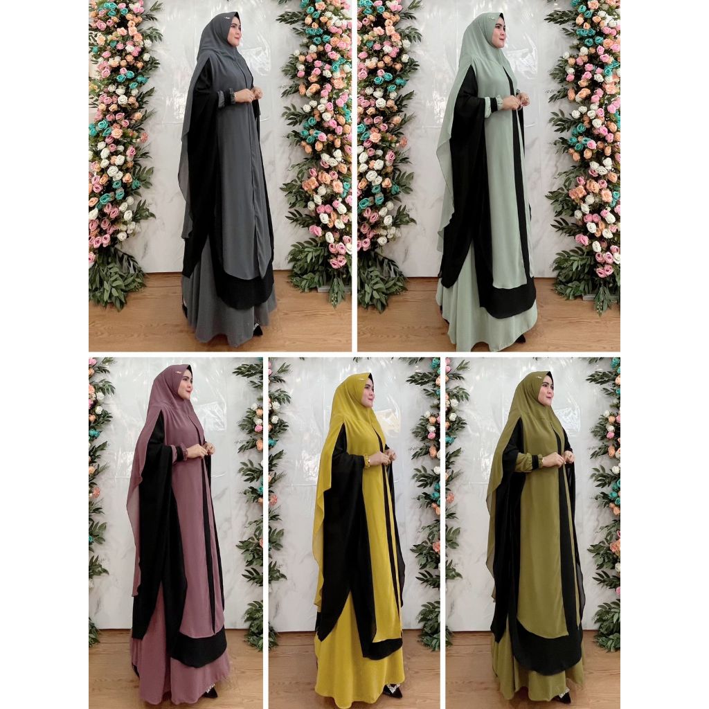 AJE ZAS - Gamis Jubah Jumbo Syar'i Kode - IMANA Bahan Ceruty Beby Doll