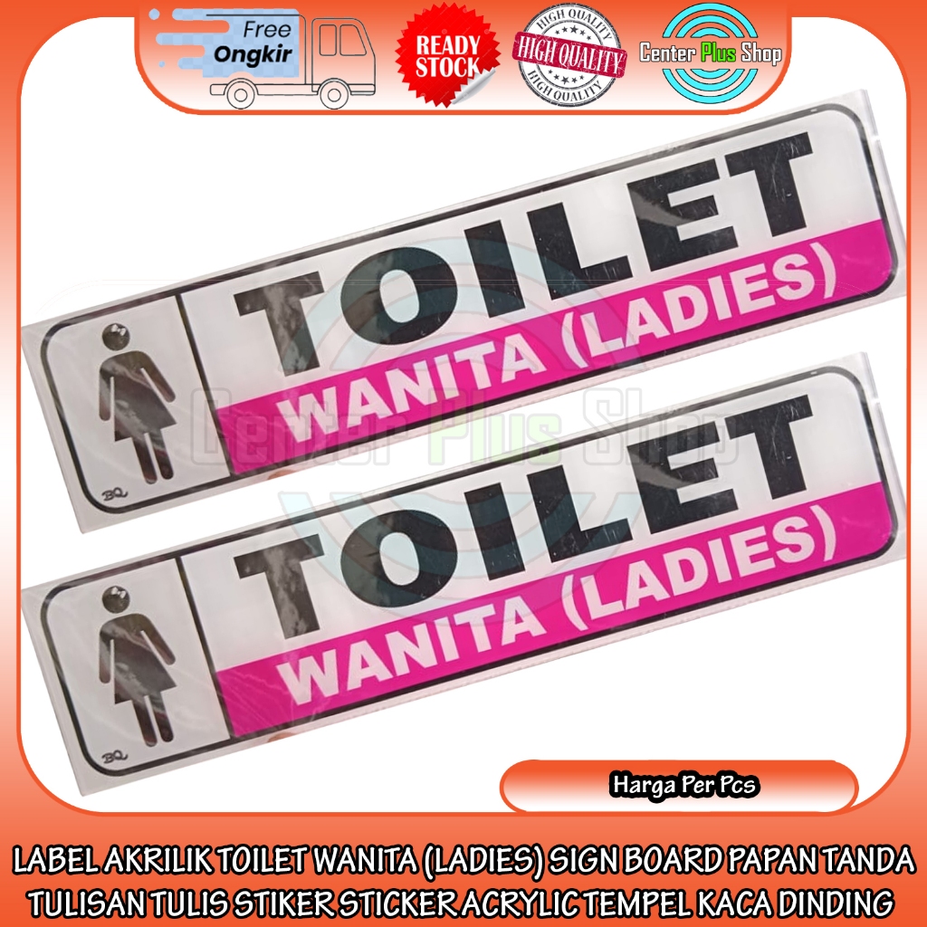 

Stiker Papan Label Akrilik Toilet Wanita Ladies Sign Signage Board Tanda Larangan Tulisan Tulis Sticker Ruangan WC Kamar Mandi Masjid Kantor Sekolah Restoran Rumah Makan Tempat Wisata Acrylik Acrylic Akrilic Tempel Kaca Dinding Dapur Peringatan Warning