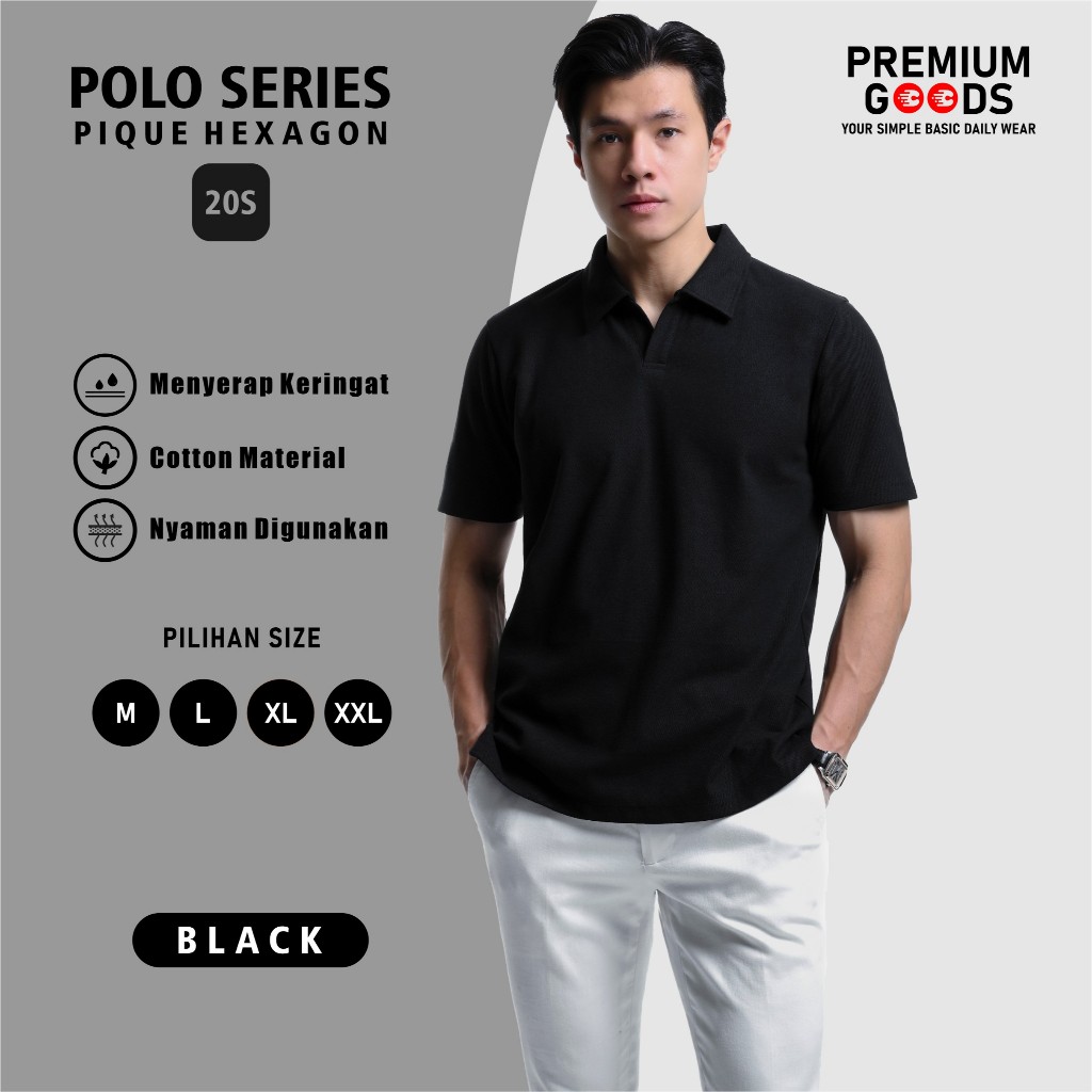 Polo Shirt Pria | Kaos Polo Kerah Pria | Baju Polo Berkerah Hitam Premium