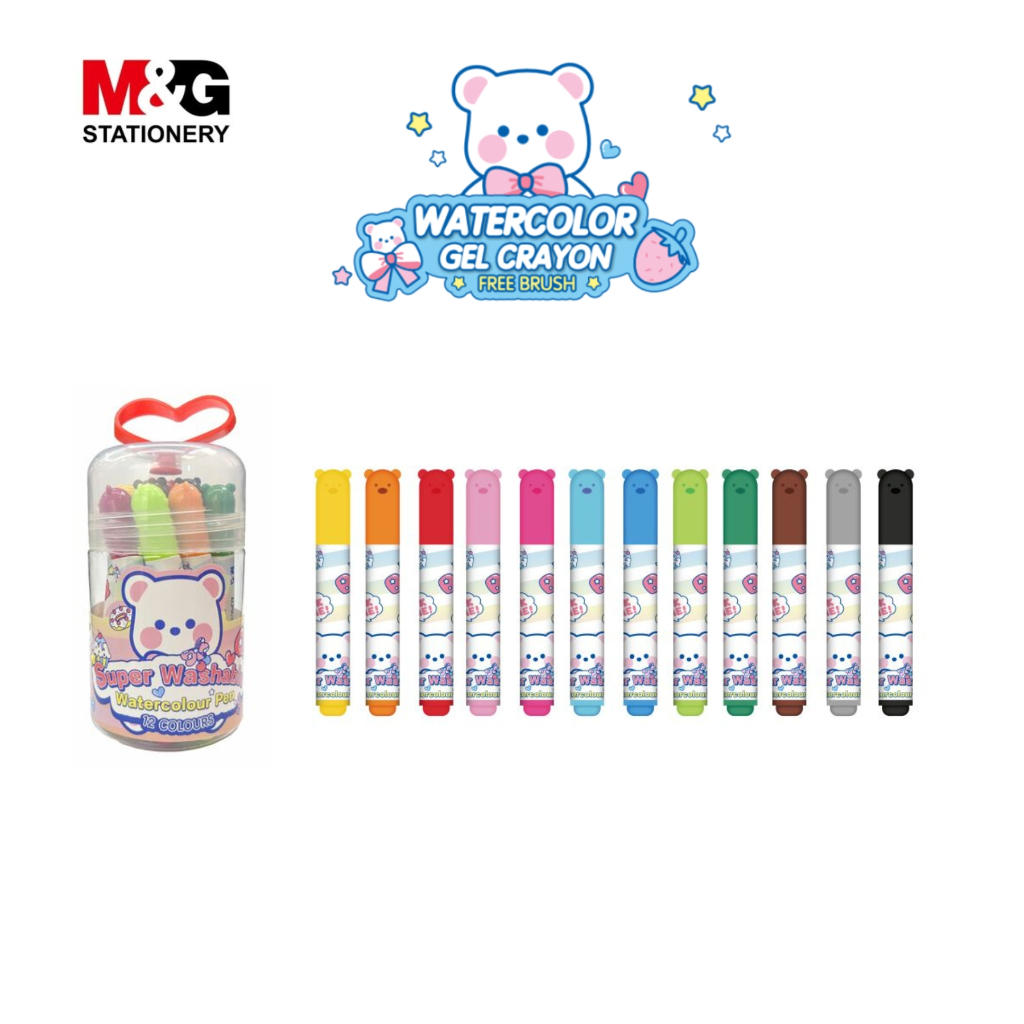 

Watercolour Pen M&G Super Washable 12 Warna Tip 7mm #ACP901GR SHABG