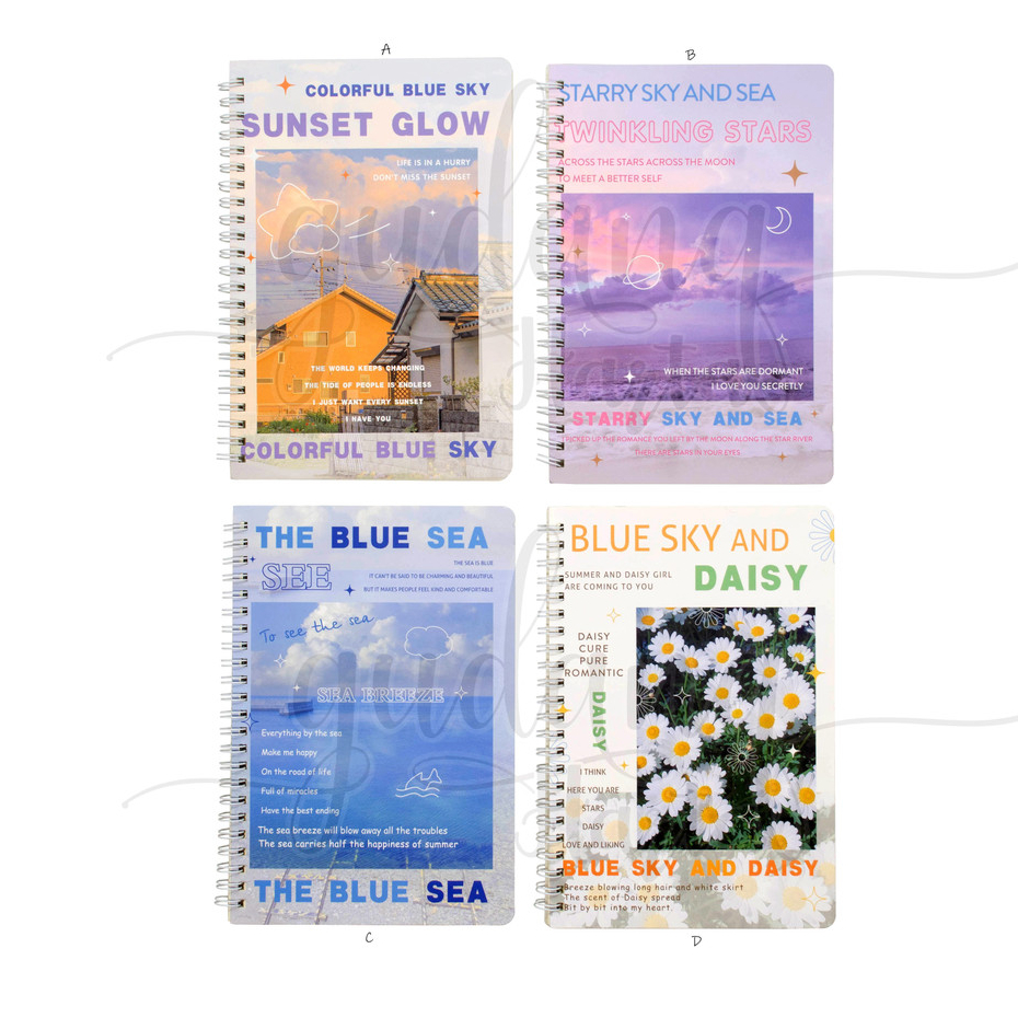 

Notebook A5 Spiral Colorful Blue Sky Buku Tulis Motif Flower House Awan GH 308835