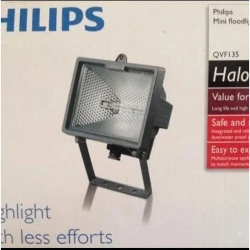 Kap Lampu Halogen 500W 500 Watt Halolite QVF135 Philips ORIGINAL