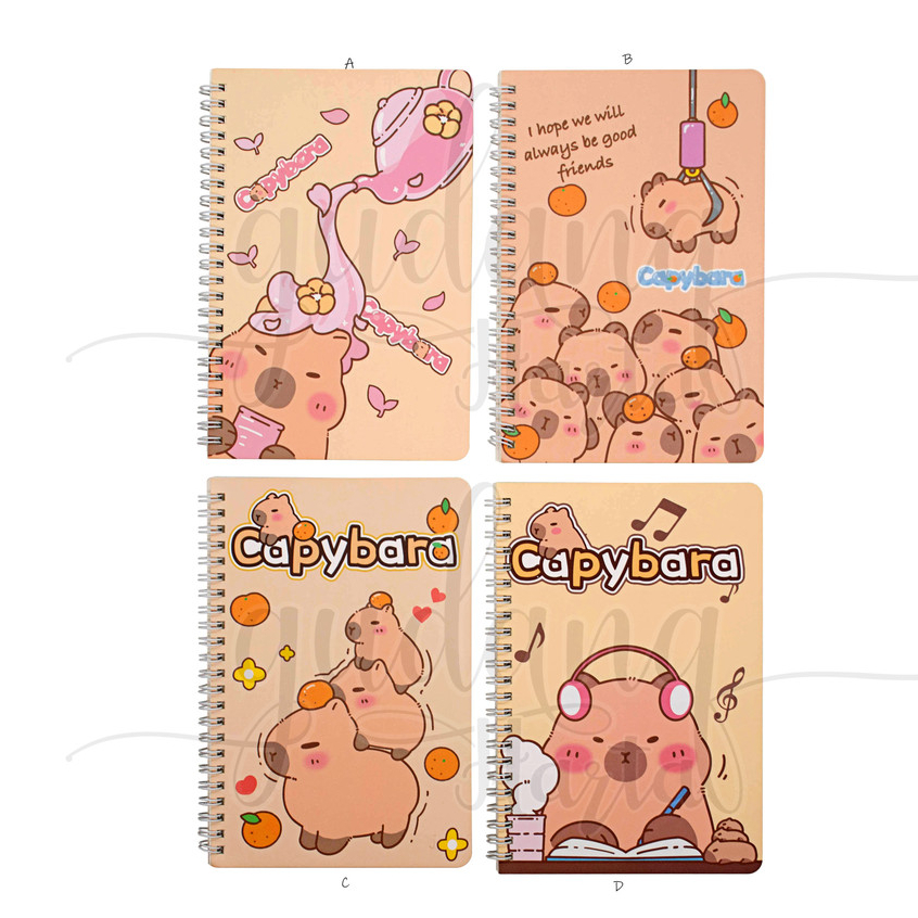 

Notebook A5 Spiral Model Capybara Buku Tulis Motif Hewan Coklat Lucu GH 308224