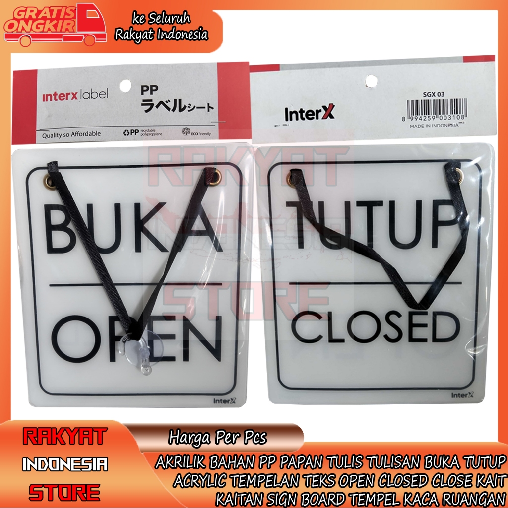 

Stiker Label Akrilik Buka Tutup Acrylic Papan Tulisan Open Close Closed Gantungan Tanda Sign Signage Board Tulis Kaitan Tali Sticker Ruangan Restoran Toko Kantor Acrylik Akrilic Tempel Kaca Dinding Dapur Peringatan Warning