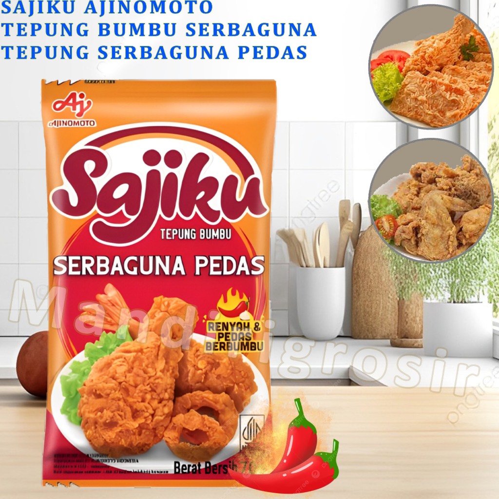 

Tepung Bumbu Serbaguna * Sajiku Ajinomoto * Tepung Bumbu Pedas * 70gr