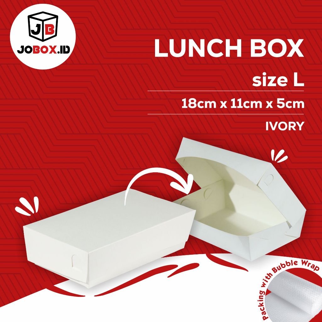 Paper Lunch Box L Bahan Ivory Food Grade / Lunch Box Ivory /  Lunch Box Kertas / lunch box paper / p