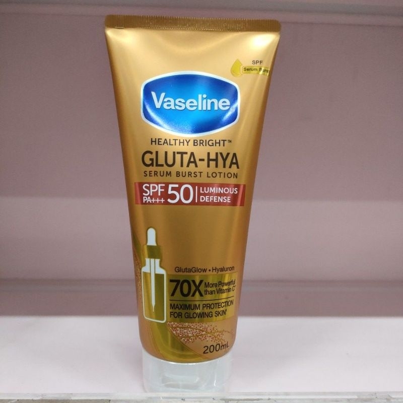 Vaseline GLUTA HYA SPF 50 PA+++ Luminous defense 200ml | Sunblock badan tidak lengket | vaseline sun