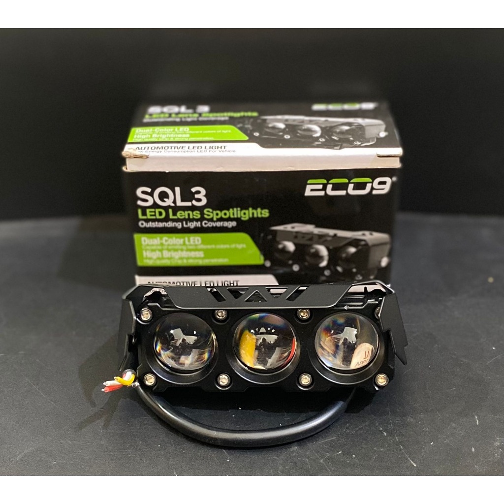 LAMPU MINI LASER SOROT LAMPU TEMBAK SQL 3 MATA ORIGINAL ASLI LUMINOS LED NINE MOTOR/MOBIL