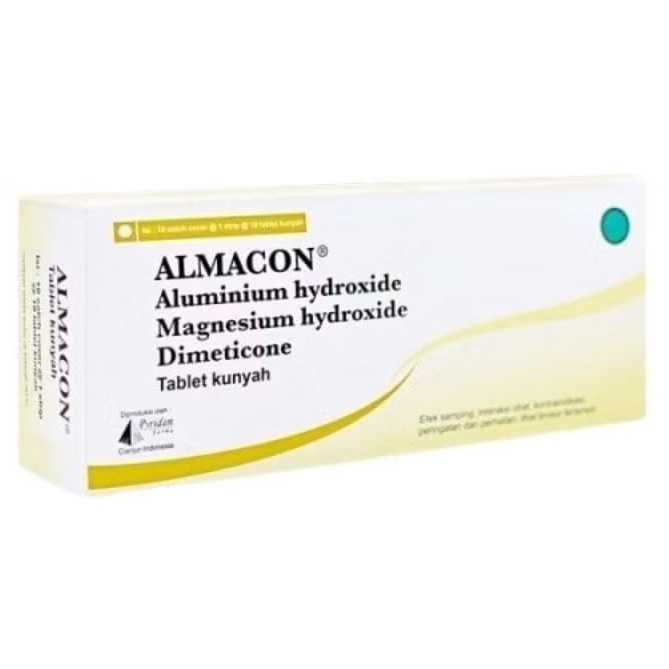 ALMACON Tablet Kunyah (100's /Dus) - Obat Maag Tablet Kunyah