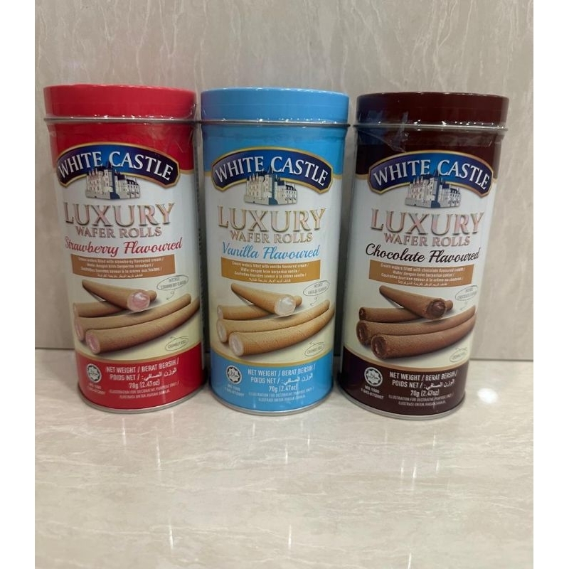 

white castle luxury wafer rolls kaleng