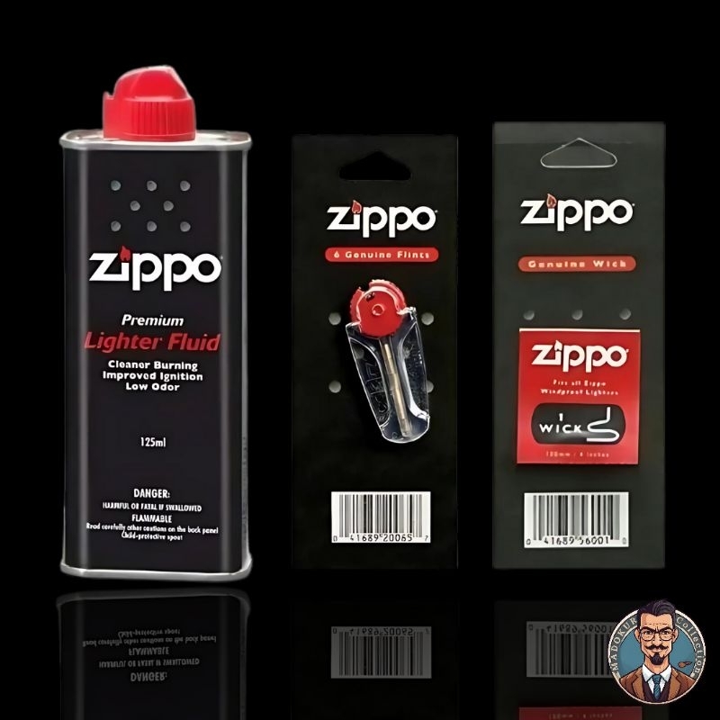 Perlengkapan Resmi Zippo: Cairan, Batu Flint, dan Sumbu untuk Perawatan Korek Anda