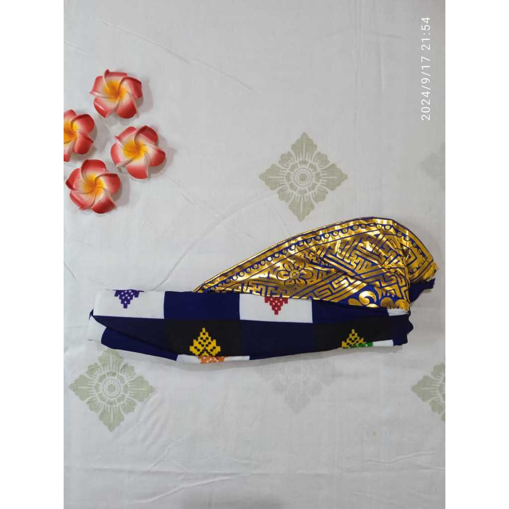 Udeng Prada Bali Kotak-kotak Motif/Udeng Poleng Khas Bali/Ikat Kepala Khas Bali Kotak-kotak/Udeng Ba