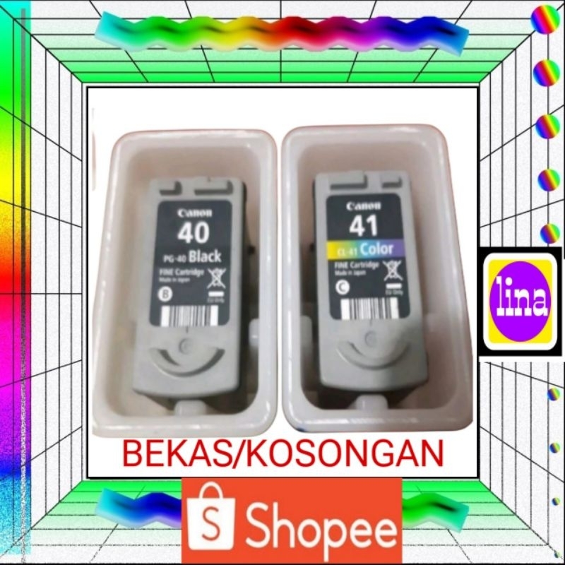 PAKETAN TINTA CARTRIDGE CANON 40 & 41 KOSONGAN / BEKAS DARI ORI