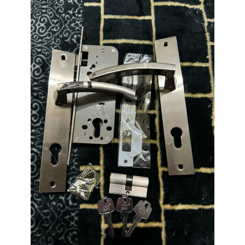 SES Kunci Pintu Besar Ses Stainless Steel Sepaket + Bodi Lidah