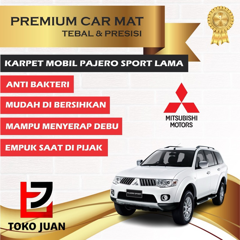 Karpet Aksesoris Mobil Mie Bihun Pajero Sport Lama 2008 - 2017