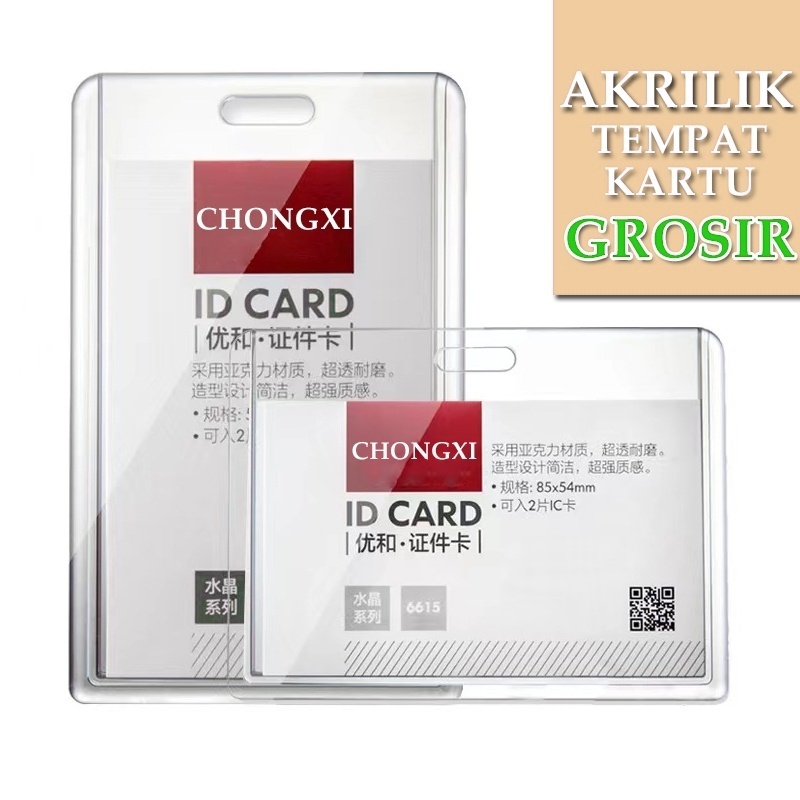 

Tempat Kartu ID Card Aklirik Transparan / Tempat Kartu Kerja Bening Tebal