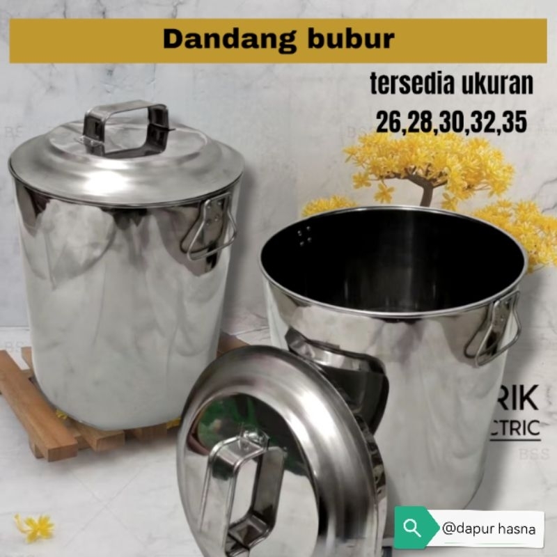 Dandang Bubur Panci Rebus Air Buleng Bahan Stainles Ukuran 26-35 cm