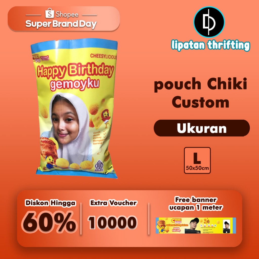 

(1 HARI JADI) custom design <CHIKI JUMBO PREMIUM> KADO UNIK SNACK JUMBO COCOK KADO WISUDA VALENTINE SIDANG ULTAH HAMPERS