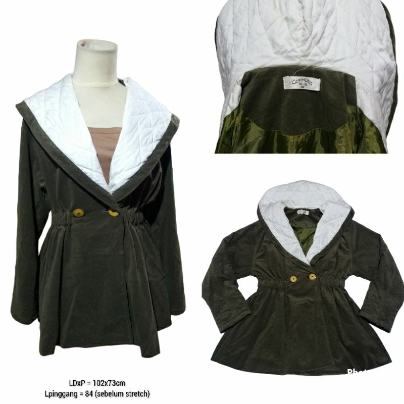 CONMUNA women's peplum blazer / parka / mantel / mantel army / army / peplum / blazer peplum / blaze