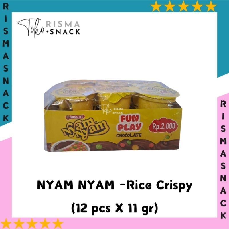 

Nyam Nyam Rice Crispy Cokelat Puff kemasan (12pcs x 11gr)