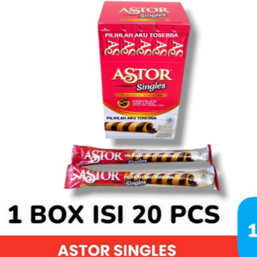 

TERLARIS ASTOR SINGLE WAFER ROLL ISI 20 STIK COKLAT CEMILAN ENAK