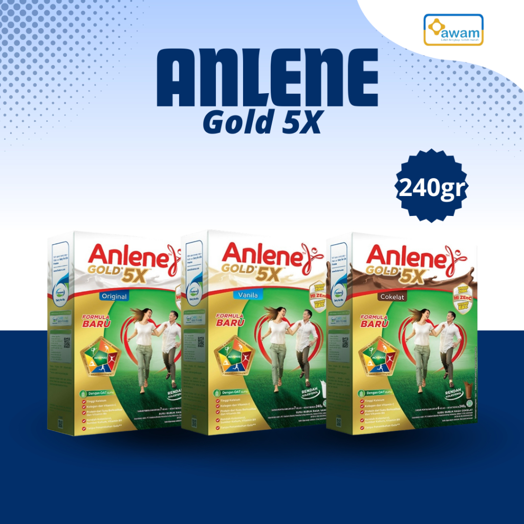 

ANLENE Gold 5X Susu Bubuk Dewasa - Nutrisi Tinggi Kalsium Untuk Tulang, Sendi, dan Otot