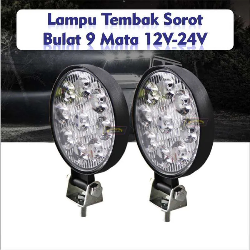 Lampu Led Sorot WORKLIGHT LED Bulat 27 Watt Tembak 9 MATA