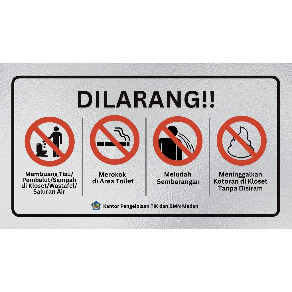 

818 - Stiker Himbauan (Dilarang) di Toilet, Sticker Vinyl, Premium, Tahan Air, Termurah, Bisa Custom