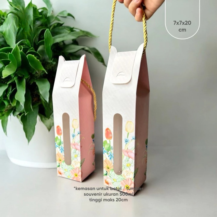 

(10pcs) box hampers botol nile flower shower box botol kemasan hampers ukuran 7z7z20cm