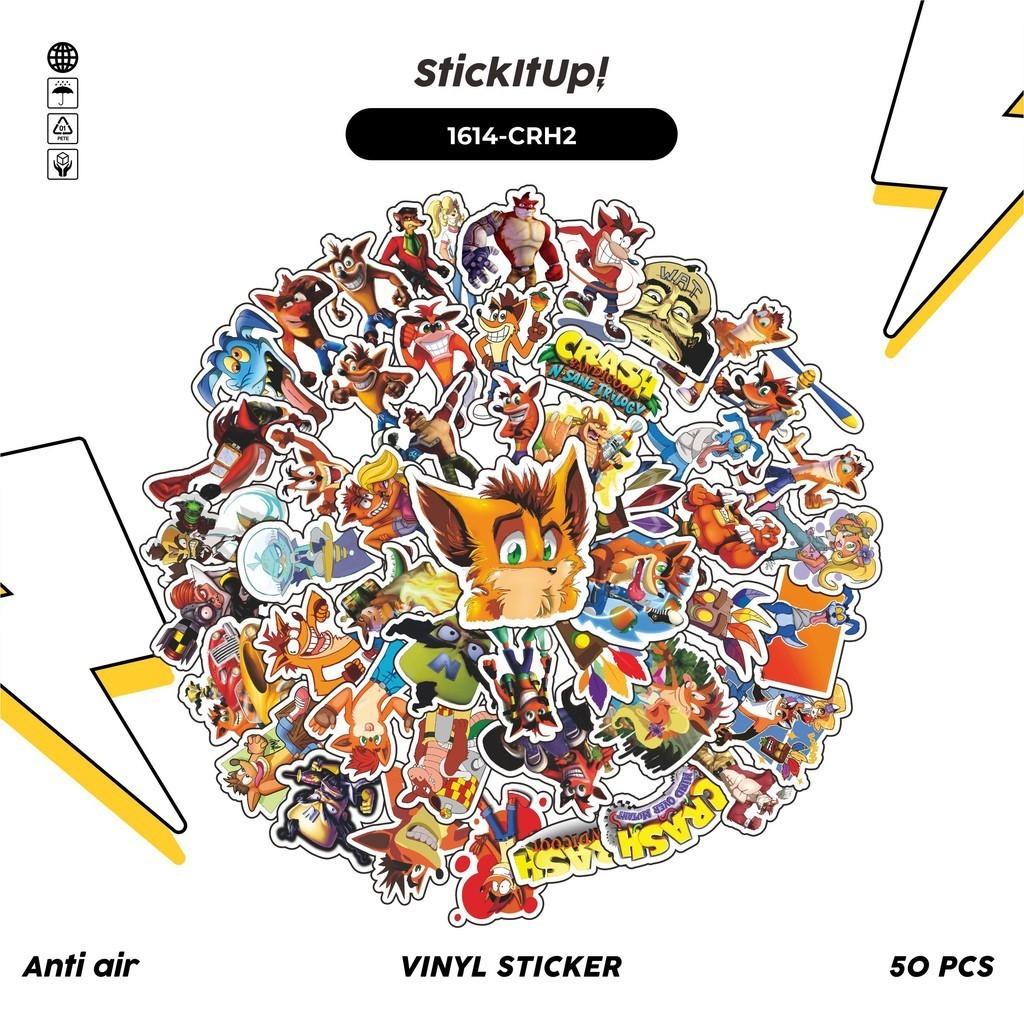 

COD✨ 100 Pcs Stiker Pack GAME SERIES CRASH BANDICOOT CHARACTER 02 Lucu Aesthetic Vynil Waterproof untuk Freebies Sticker Buku Journal Casing HP Laptop