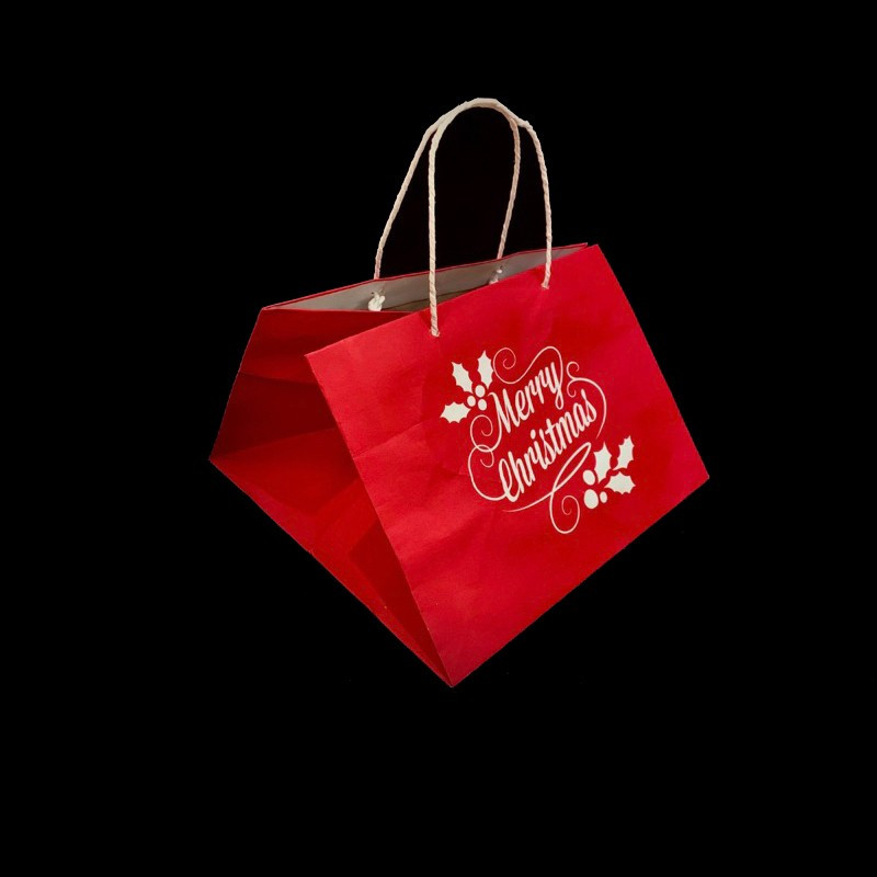 

1 Pack Isi 2 Pcs Paperbag Natal Packaging Parcel Christmas Muat 4 Toples Ukuran 27x27x20cm