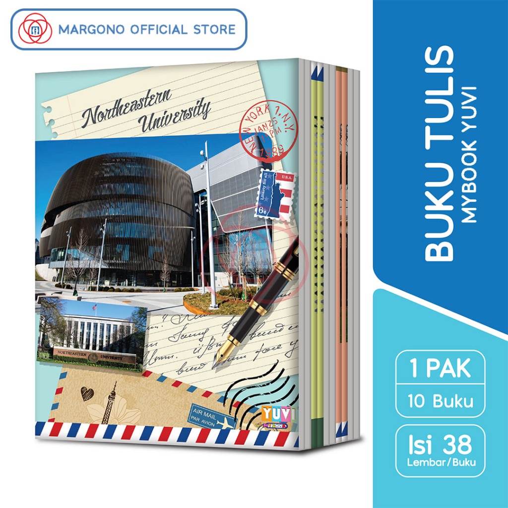 

My Book Yuvi Buku Tulis Postcard University 38 Lembar - 10 Buku
