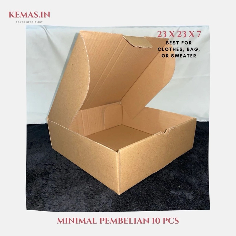 

(100 PCS TERMURAH) Kardus 23x23x7 cm | Box Die Cut dan Easy Usage | Box Kue Tart | Box Aksesoris | Box Pizza