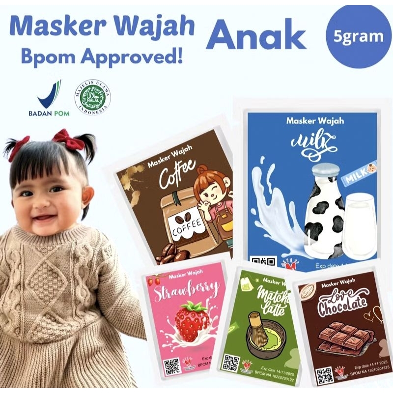 (5gram) masker wajah organik anak  BPOM / masker anak / masker organik terlaris