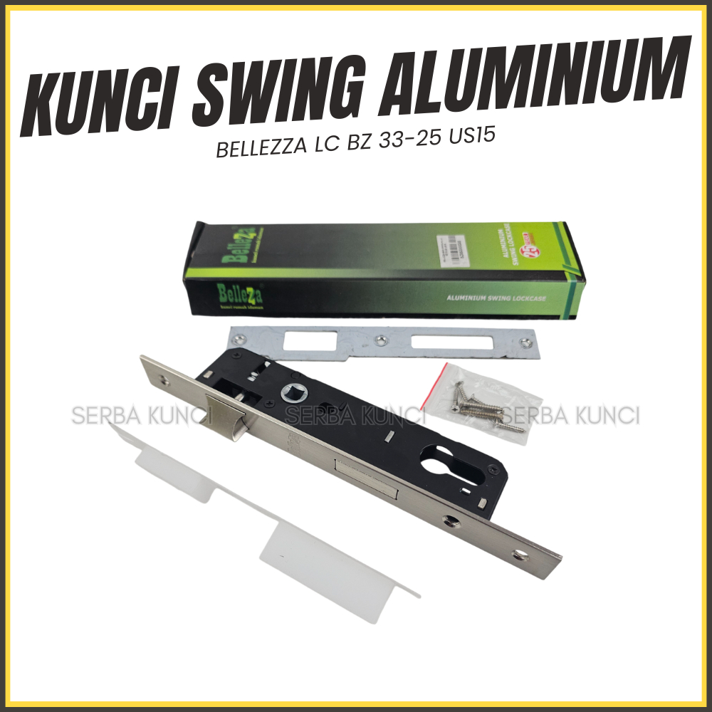 Bellezza Body Kunci Swing LC BZ 33-25 US15 Badan Pintu Kusen Aluminium Alumunium Almini Kamar Rumah 