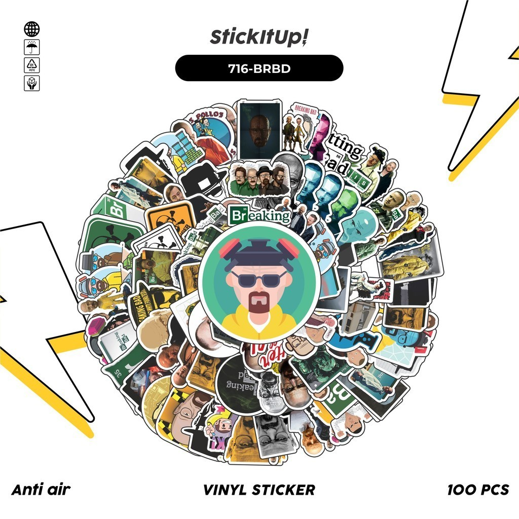 

COD✨ 100 Pcs Stiker Pack Breaking Bad Lucu Aesthetic Vynil Waterproof untuk Freebies Sticker Buku Journal Casing HP Laptop