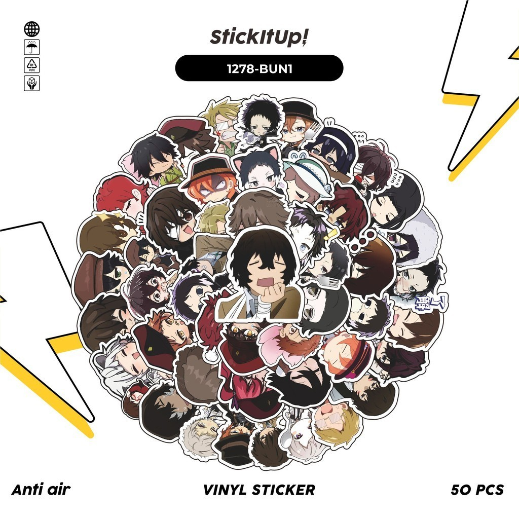 

COD✨ 100 Pcs Stiker Pack Bungou Stray Dogs V3 Lucu Aesthetic Vynil Waterproof untuk Freebies Sticker Buku Journal Casing HP Laptop