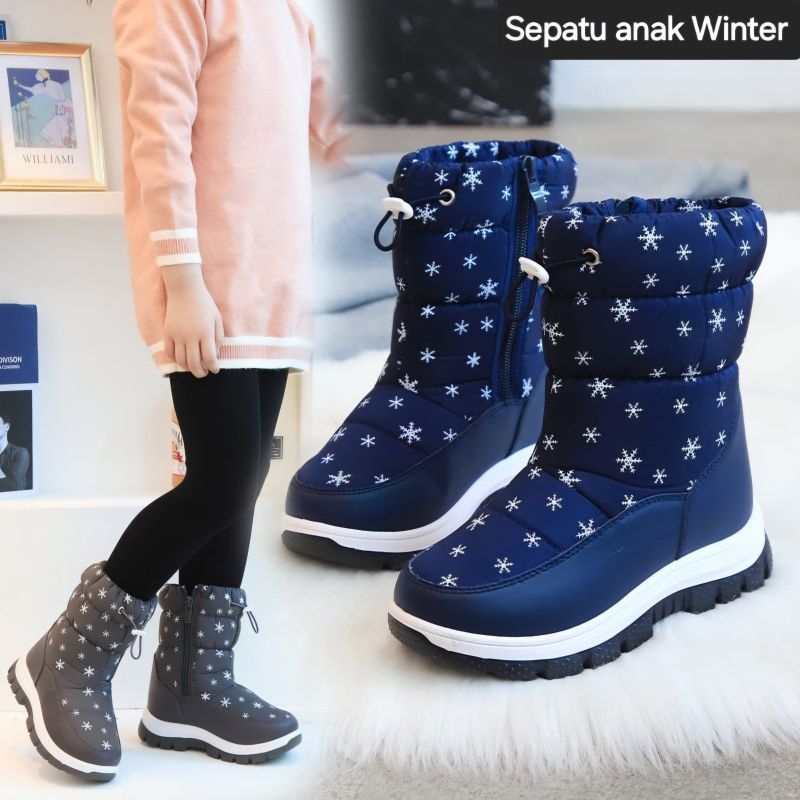 Dunia Winter Sepatu Boots Anak Musim Dingin | Kids Winter Snow Boots Waterproof Anti-Slip Fleece
