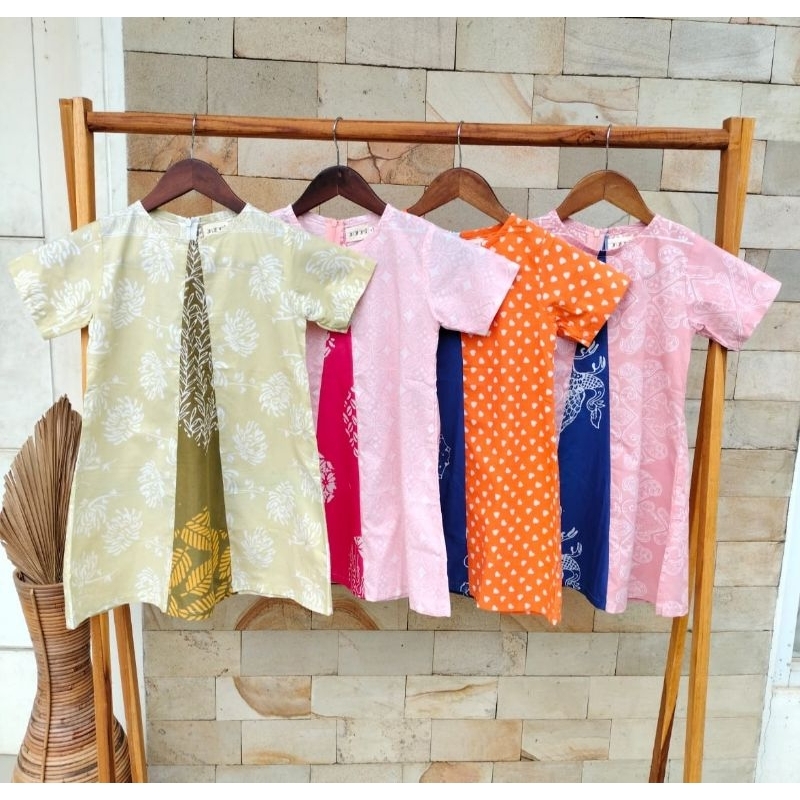 Baju Batik Anak Perempuan | Dress Batik Anak Perempuan | Baju Batik Anak Cewek 2 4 6 8 10 tahun | Ba