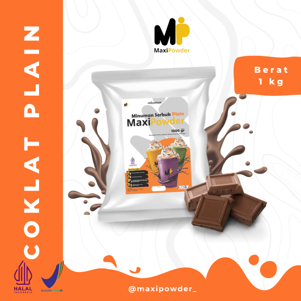 

Bubuk Minuman Rasa PLAIN COKLAT 1kg / Minuman Kekinian Coklat Original Termurah / MaxiPowder