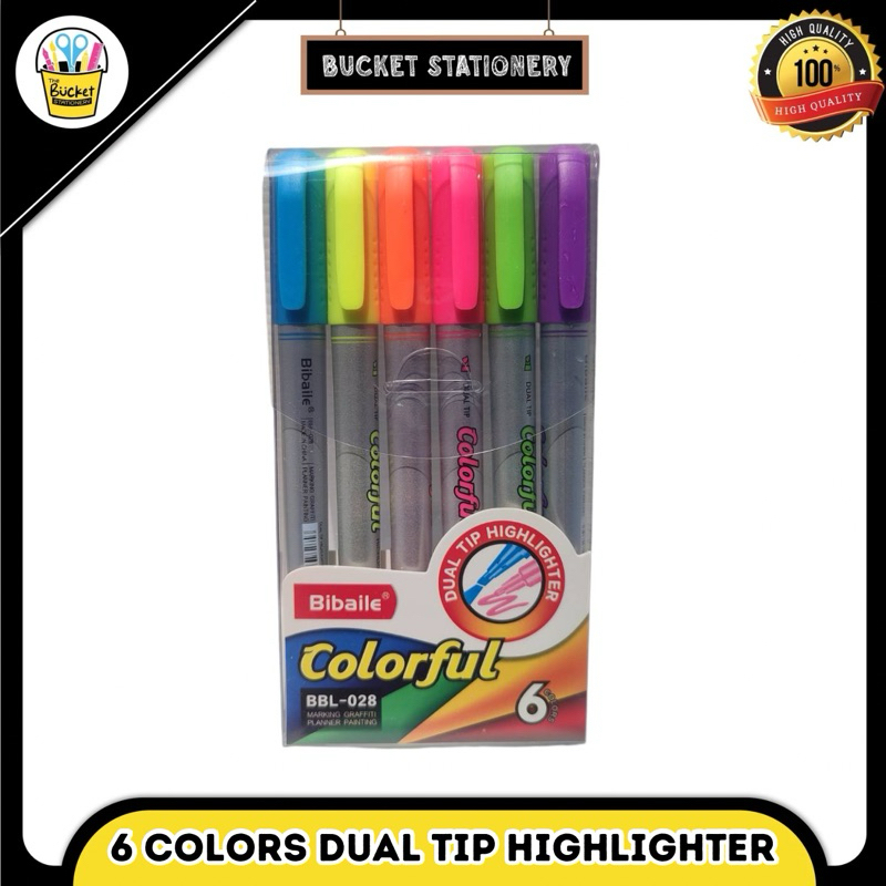

6 colors dual tip highlighter BBL-028 stabilo PER Pack (6warna)