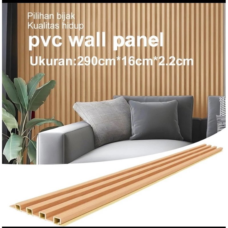 PVC Wall Panel Solid wood ( kayu asli )