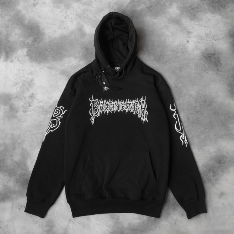 SWEATER HOODIE BALENCIAGA CRYPTO LOGO FULL AND TAG LABEL