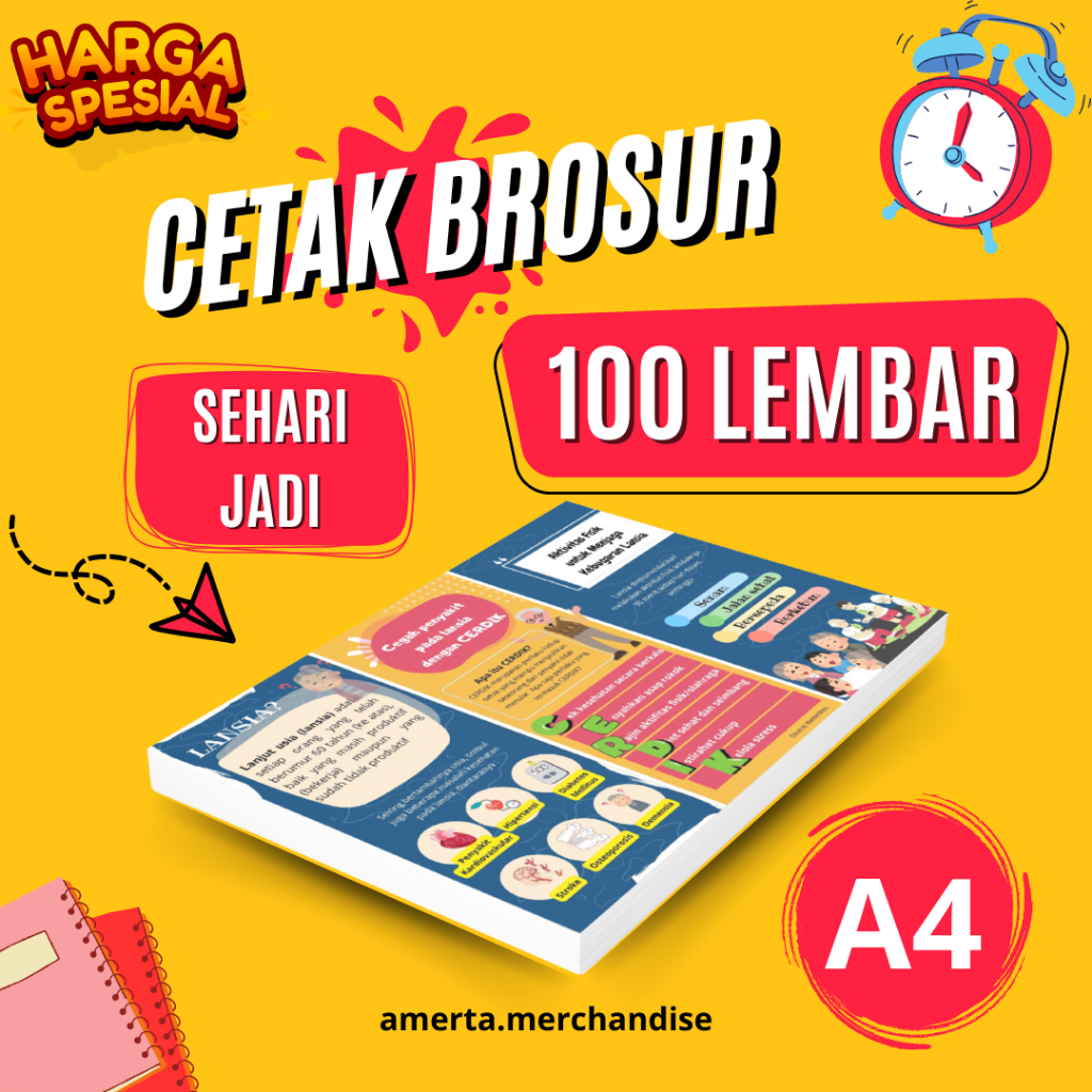 

(A4) Cetak Brosur 100 LEMBAR - Pamflet - Flyer Murah - Grosir - Fullcolor - (100 Lembar)