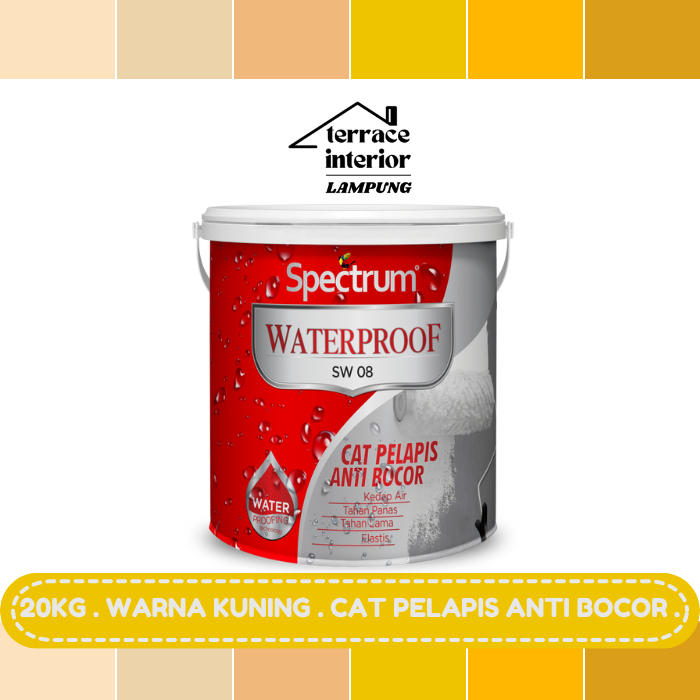 Cat Pelapis Anti Bocor Spectrum Waterproof Warna Kuning 20 KG
