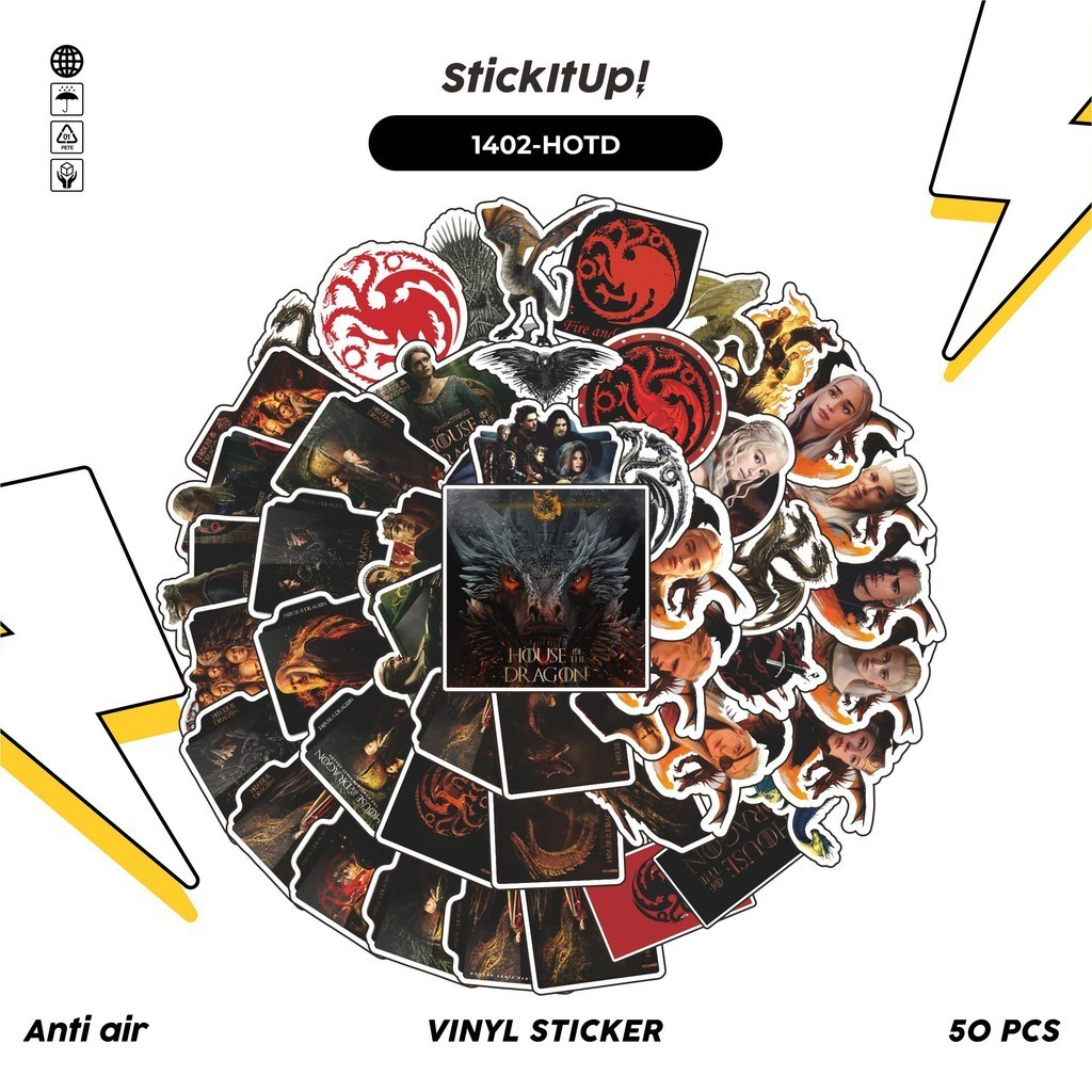

COD✨ 100 Pcs Stiker Pack House Of The Dragon Lucu Aesthetic Vynil Waterproof untuk Freebies Sticker Buku Journal Casing HP Laptop