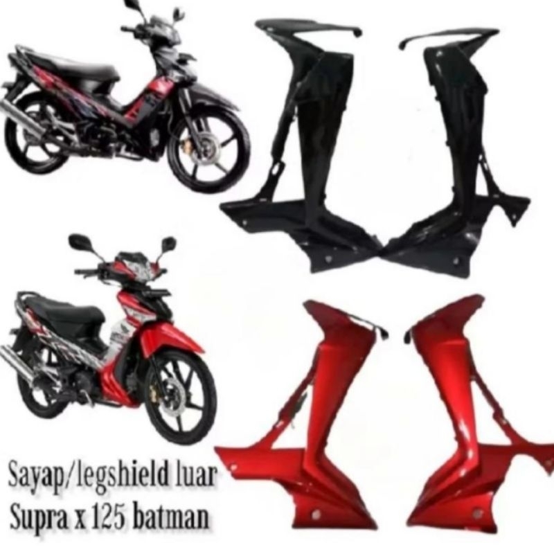TEBENG SAYAP LUAR HONDA SUPRA X 125 NEW BATMAN WARNA MERAH MAROON HITAM