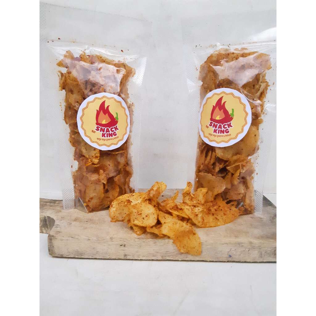 

Snack King - Paket Hemat 2 Pcs Cemilan Keripik Singkong Pedas Level 3